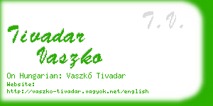 tivadar vaszko business card